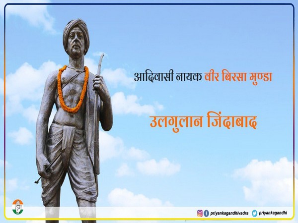  Priyanka Gandhi paid tribute to Birsa Munda on his birth anniversary on Friday. (Pic credit: Priyanka's twitter account) 