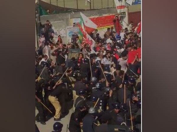 police lathi-charged protestors during a peaceful pro-freedom rally held in Muzaffarabad city in Pakistan occupied Kashmir (PoK) on Tuesday