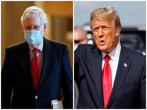 Senate Minority Leader Mitch McConnell and US former President Donald Trump