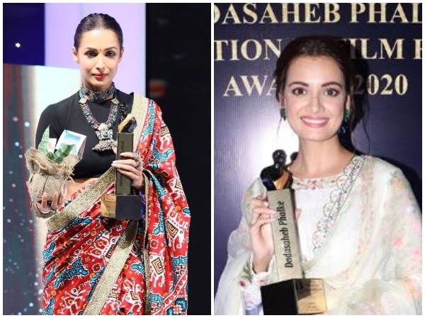 Malaika Arora and Dia Mirza at the Dadasaheb Phalke International Film Festival Awards 2020 in Mumbai on Thursday (Photo source: Instagram)