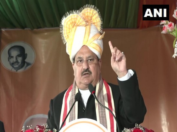 BJP National President JP Nadda during a public rally in Manipur. (ANI/photo)