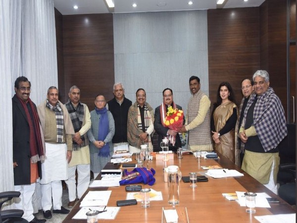 JP Nadda meets BJP general secretaries at party headquarters in Delhi. Photo/ANI