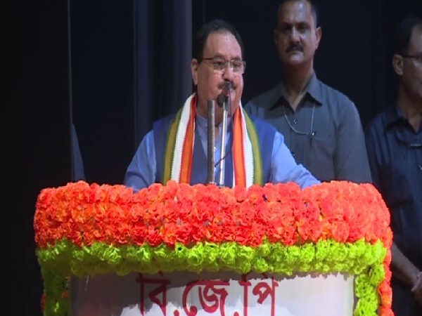 BJP Working President JP Nadda speaking at an event in Kolkata, West Bengal on Friday.