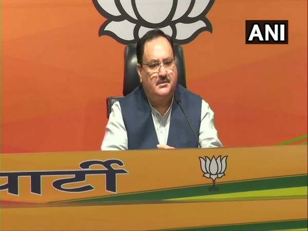 BJP President Jagat Prakash Nadda addressing a press conference in New Delhi on Saturday. (Photo/ANI)