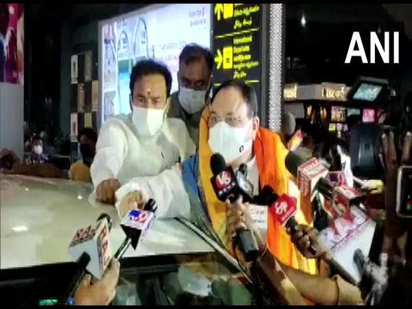 BJP national president JP Nadda in Hyderabad (Photo/ANI)