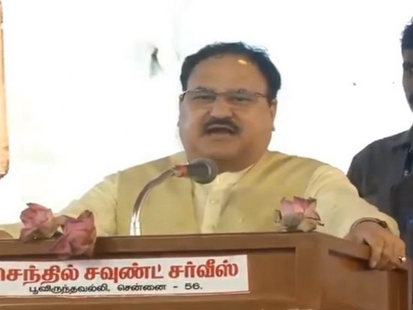 BJP working president JP Nadda speaking at an event on Saturday. 