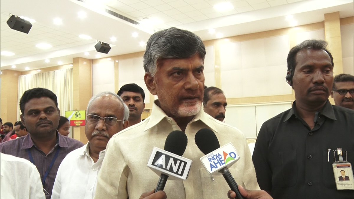 Andhra Pradesh CM N Chandrababu Naidu talking to ANI at Amaravati on Friday 