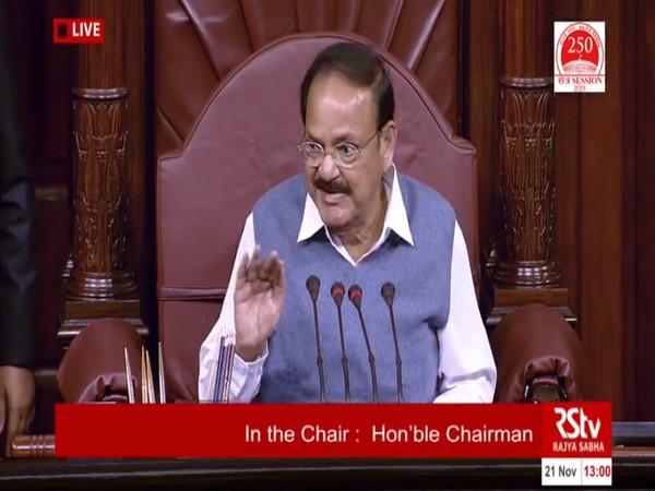 Rajya Sabha was adjourned till 2 pm by Chairman M Venkaiah Naidu.  [Pic courtesy: RS TV]