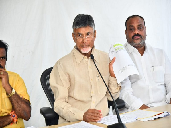 TDP chief N Chandrababu Naidu speaking at a press conference in Amaravati on Friday.