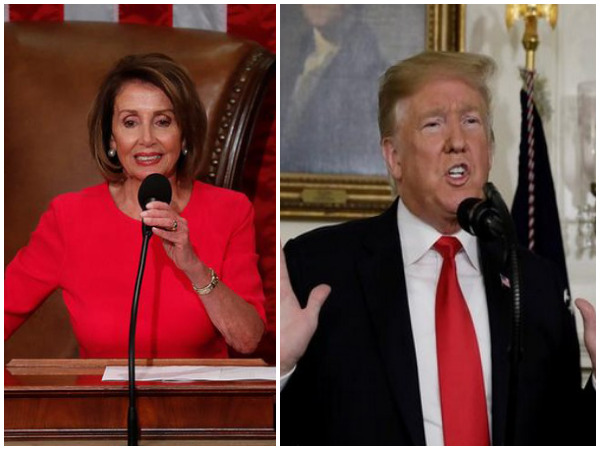 File photos of House Speaker Nancy Pelosi and US President Donald Trump