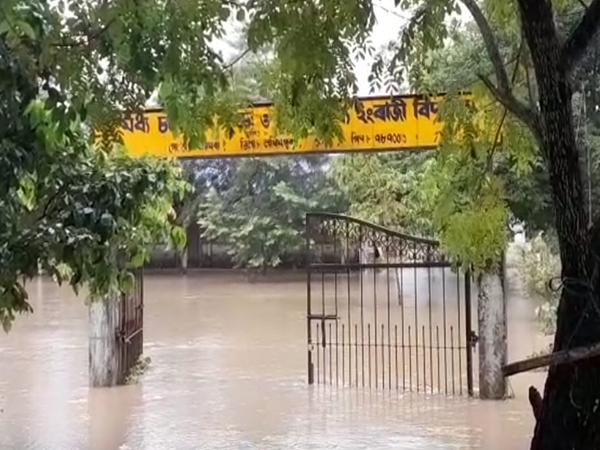 Submerged Lakhimpur village in Assam. (ANI/photo)