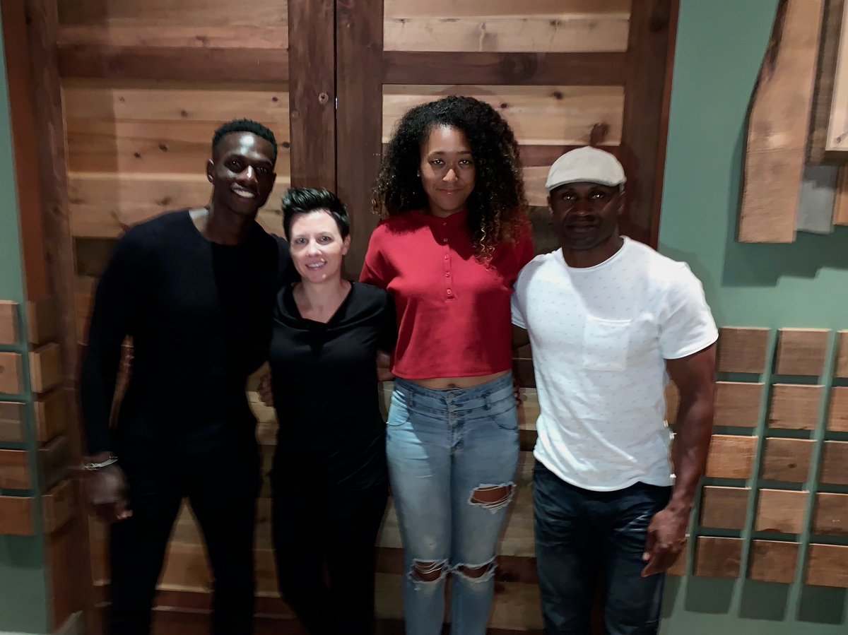 Naomi Osaka (second from right) with Jermaine Jenkins (far left) (Courtesy: Naomi Osaka Twitter)