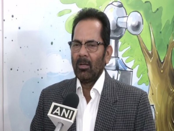 Union Minister Mukhtar Abbas Naqvi speaking to ANI in New Delhi on Wednesday. (Photo/ANI)