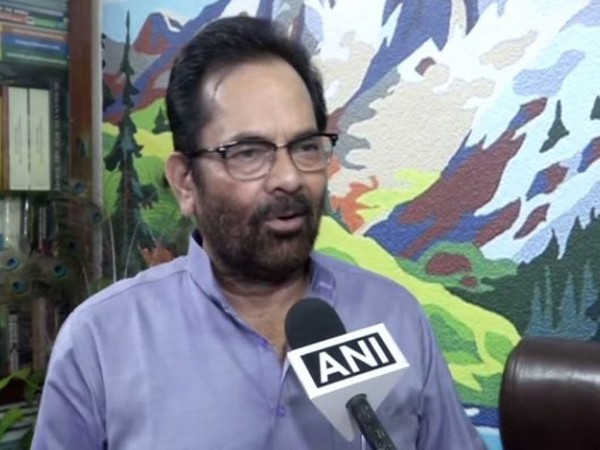 Union Minister Mukhtar Abbas Naqvi talking to ANI in New Delhi on Wednesday 