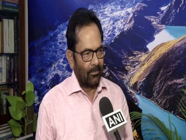 Union Minister Mukhtar Abbas Naqvi speaking to ANI in New Delhi on Sunday.