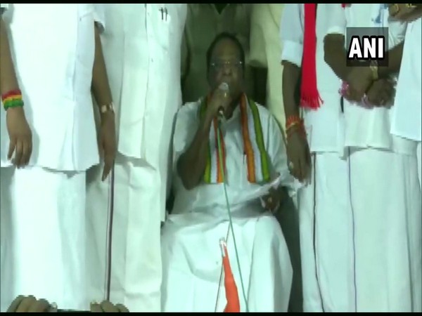 Chief Minister V Narayanasamy speaking in Puducherry on Thursday.