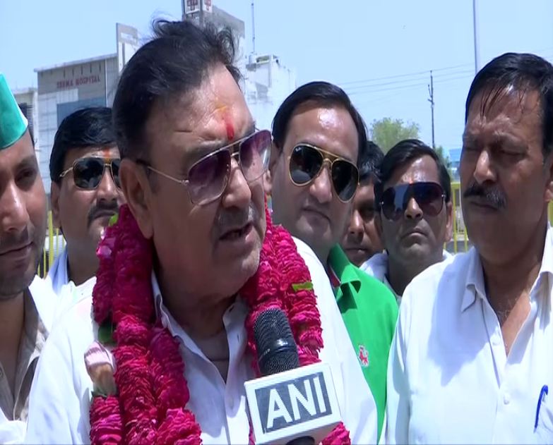 RLD candidate Narendra Singh speaking exclusively to ANI in Mathura on Saturday.  