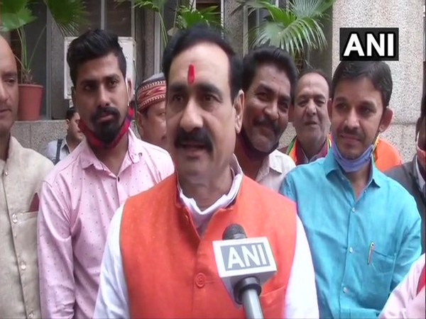 Madhya Pradesh Minister Narottam Mishra speaking to ANI on Tuesday.