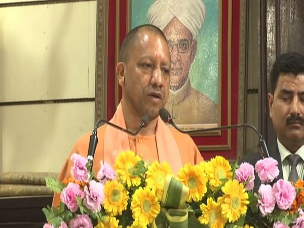 Chief Minister Yogi Adityanath at the inaugural ceremony of the 'Bhasha Mahotsav -2020 programme in Lucknow. Photo/ANI
