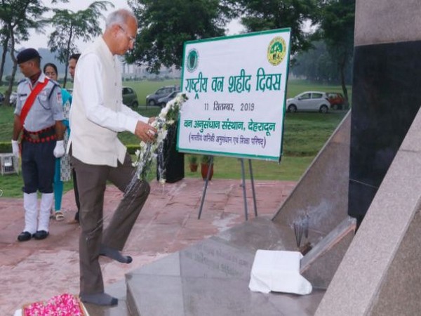 National Forest Martyrs Day observed at FRI, Dehradun, on Wednesday. Photo/ANI