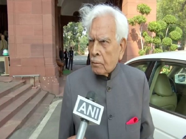 Former Foreign Minister Natwar Singh speaking to ANI in New Delhi on Monday. 