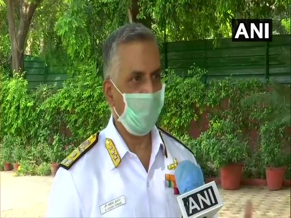 Indian Navy Vice Chief Vice Admiral G Ashok Kumar speaking to ANI on Saturday. Photo/ANI
