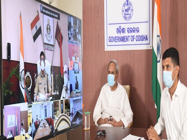 Odisha Chief Minister Naveen Patnaik in the view meeting on Wednesday. 