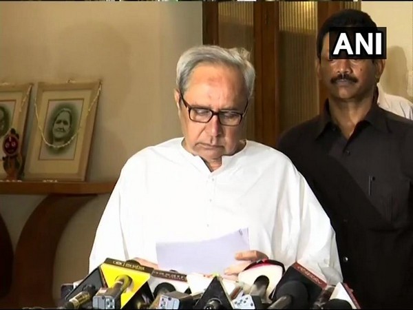 Odisha Chief Minister Naveen Patnaik while speaking to media persons on Sunday. Photo/ANI