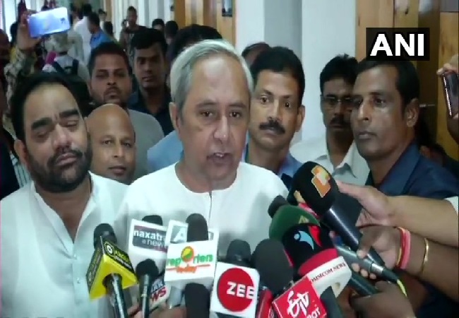 Odisha Chief Minister Naveen Patnaik speaking to media in Bhubaneswar on June 23. Photo/ANI