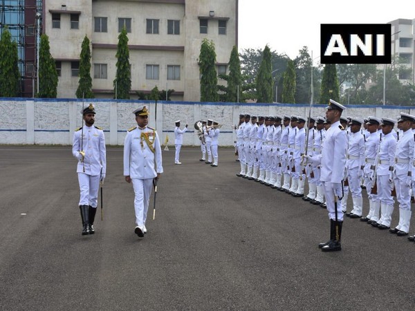 Visuals from the passing out parade held on Tuesday in Visakhapatnam. Photo/ANI