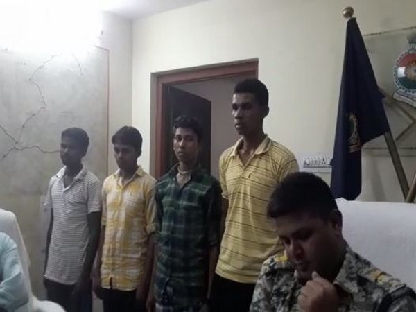 Four Naxals surrendered before Sukma SSP Shalabh Singh in the district on Thursday. Photo/ANI
