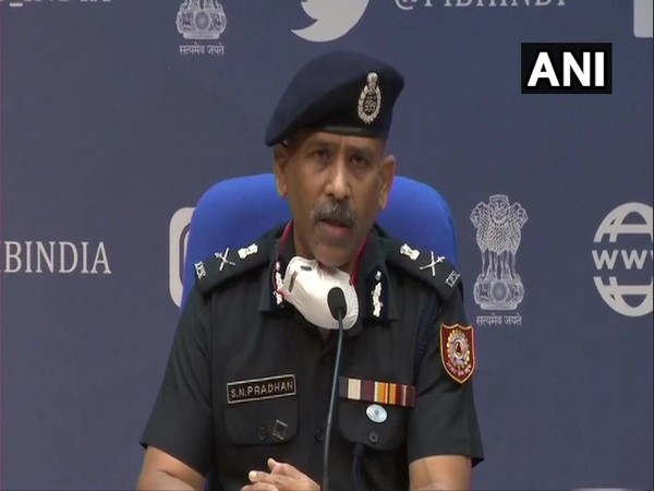 SN Pradhan, Director General of National Disaster Response Force addressing a press conference in New Delhi on Thursday.