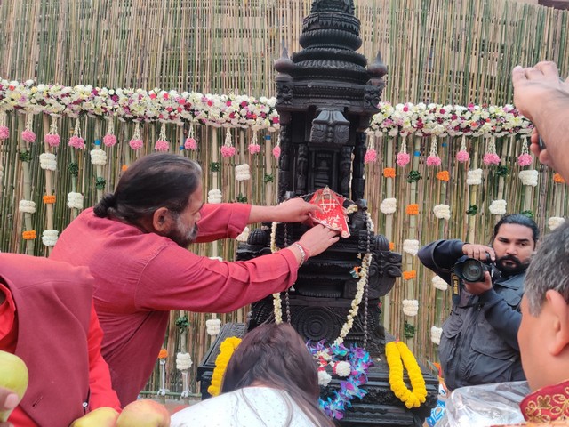 Visual of idol of Goddess Annapurna. (Photo/ANI)
