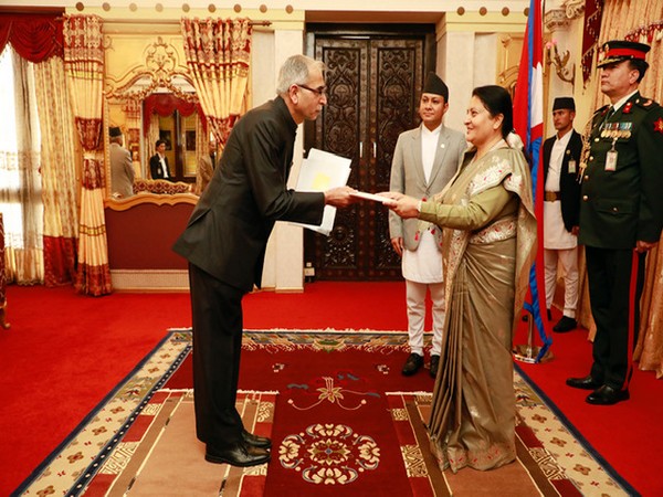 Vinay Mohan Kwatra presented his credentials to Nepali President Bidya Devi Bhandari in Kathmandu on Thursday