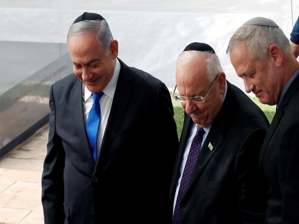 From L to R: Israeli PM Benjamin Netanyahu, President Reuven Rivlin, Blue and White party leader Benny Gantz (File photo)