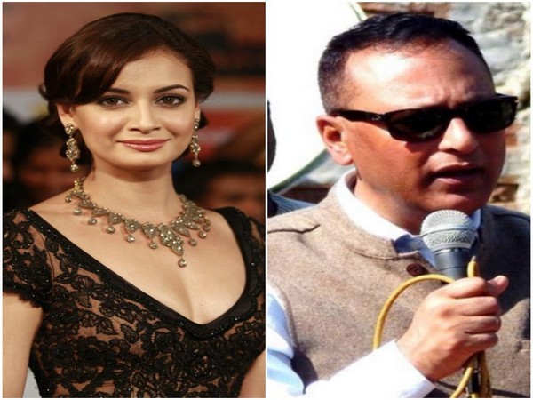 Dia Mirza and MP Pradyut Bordoloi (Image Courtesy: Twitter) 