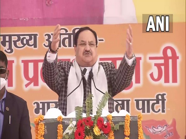 BJP national president JP Nadda at 'Jan Vishwas Yatra' in Ambedkar Nagar. (Photo/ANI)