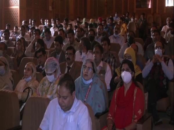 COVID-19 warriors attending the felicitation ceremony at Government Dental College in Srinagar (Photo/ANI)