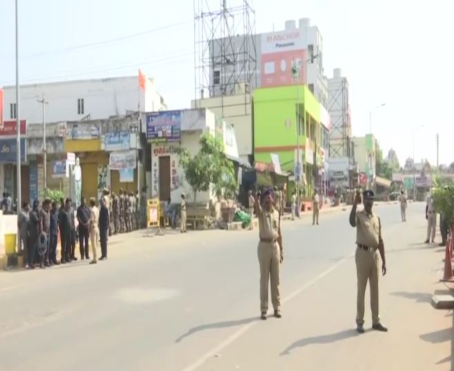 Security beefed up at Mandadam village in Andhra Pradesh's Amaravati on Tuesday. Photo/ANI