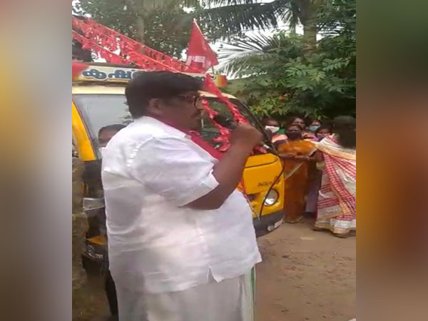CPI(M) candidate Krishnakumar who won from Haripad in Kerala's Alappuzha district in the recently concluded local body polls. (Photo/ANI)