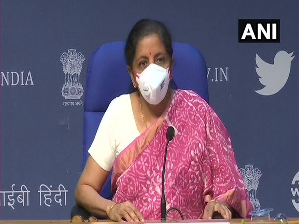 Union Finance Minister Nirmala Sitharaman addressing the media on Thursday in New Delhi. [Photo/ANI]