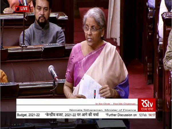 Union Finance Minister Nirmala Sitharaman speaking in the Rajya Sabha on Friday.
