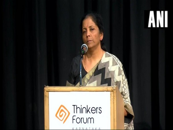 Defence Minister Nirmala Sitharaman speaking at an Informal Interaction organised by Thinkers Forum in Bengaluru on Sunday