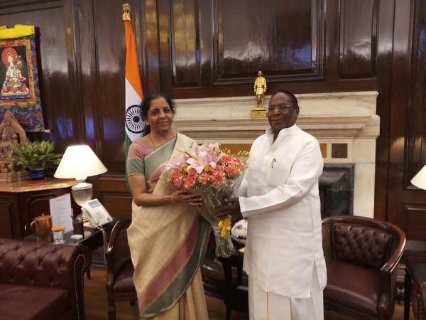 Puducherry Chief Minister V Narayanasamy met Union Finance Minister Nirmala Sitharaman In New Delhi on Friday 