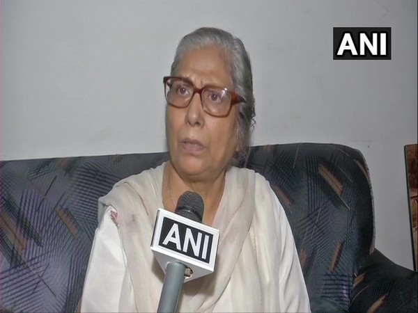 Nirmal Khanna , wife of martyred Squadron Leader Ravi Khanna talking to ANI in Jammu on Sunday 