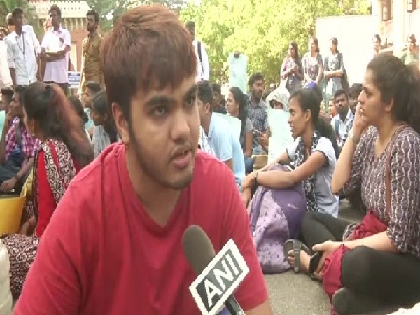 A protester speaking to ANI in Chennai, Tamil Nadu on Tuesday. 