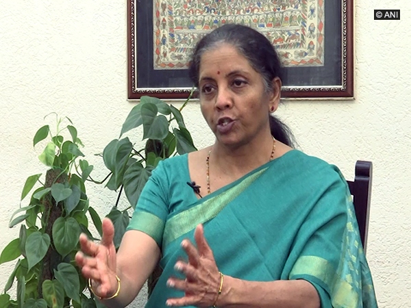 Finance Minister Nirmala Sitharaman while talking to ANI in New Delhi on Wednesday.