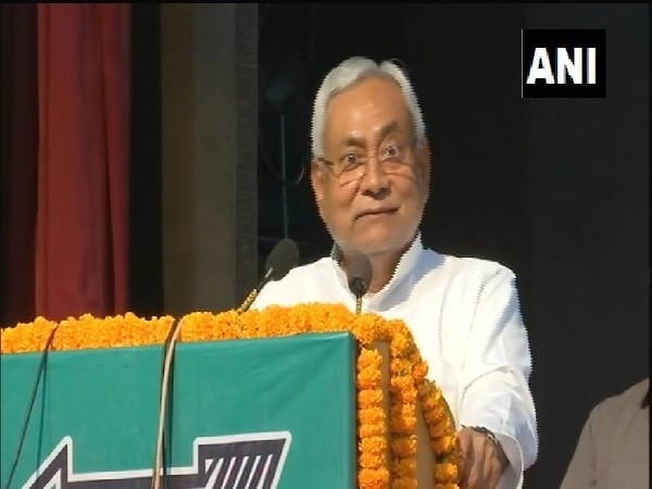 Bihar Chief Minister Nitish Kumar speaking at a meeting in Patna, Bihar on Friday.