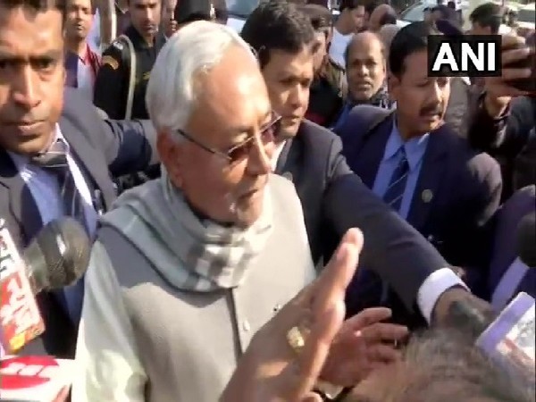 Bihar Chief Minister Nitish Kumar speaking to media in Patna. 