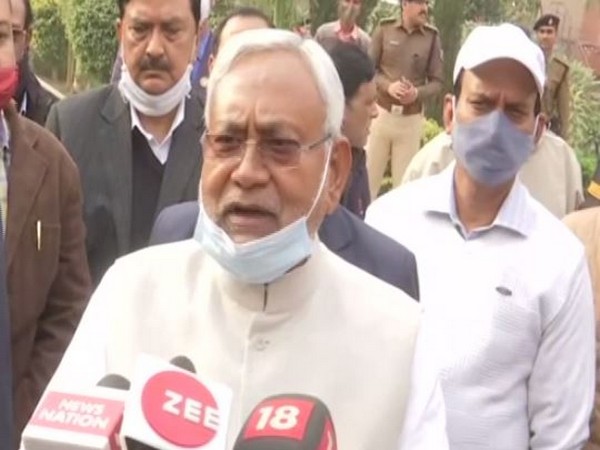    Bihar CM Nitish Kumar on Wednesday visited Patna Police headquarters (PPHQ) and reviewed the law and order situation in the state. (Photo/ANI)